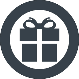 丸枠つきのプレゼントボックスのアイコン素材 2 商用可の無料 フリー のアイコン素材をダウンロードできるサイト Icon Rainbow