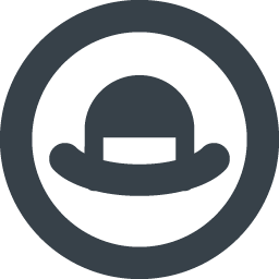 丸枠付きの山高帽子のアイコン素材 3 商用可の無料 フリー のアイコン素材をダウンロードできるサイト Icon Rainbow