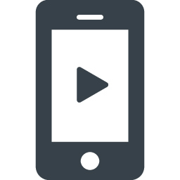 動画プレイマーク付きスマートフォンのアイコン素材 1 商用可の無料 フリー のアイコン素材をダウンロードできるサイト Icon Rainbow
