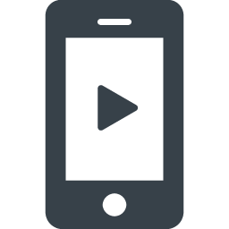 動画プレイマーク付きスマートフォンのアイコン素材 1 商用可の無料 フリー のアイコン素材をダウンロードできるサイト Icon Rainbow