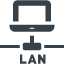 ノートパソコンのLAN接続のアイコン素材 1