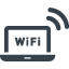 ノートパソコンのWifi・無線LANのアイコン素材 2
