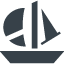 丸い帆のヨットのイラストアイコン素材