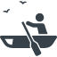 ボートを漕いでいる人のイラストアイコン素材 1