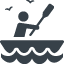 ボートを漕いでいる人のイラストアイコン素材 2