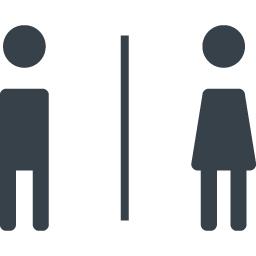 トイレなどで使える男女のシルエットアイコン素材 1 商用可の無料 フリー のアイコン素材をダウンロードできるサイト Icon Rainbow