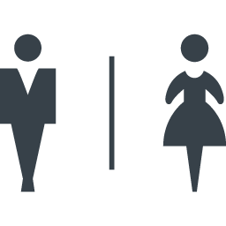 トイレなどで使える男女のシルエットアイコン素材 3 商用可の無料 フリー のアイコン素材をダウンロードできるサイト Icon Rainbow