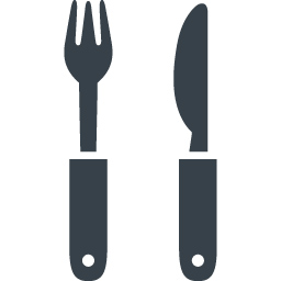 フォークとナイフのレストランマークのアイコン素材 商用可の無料 フリー のアイコン素材をダウンロードできるサイト Icon Rainbow