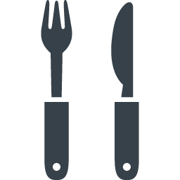 フォークとナイフのレストランマークのアイコン素材 商用可の無料 フリー のアイコン素材をダウンロードできるサイト Icon Rainbow