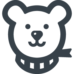 マフラーを巻いたクマさんのアイコン素材 商用可の無料 フリー のアイコン素材をダウンロードできるサイト Icon Rainbow