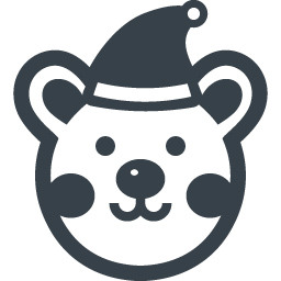 サンタの帽子をかぶったクマさんの無料アイコン素材 商用可の無料 フリー のアイコン素材をダウンロードできるサイト Icon Rainbow