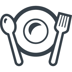 お皿とスプーンとフォークのレストランアイコン素材 2 商用可の無料 フリー のアイコン素材をダウンロードできるサイト Icon Rainbow