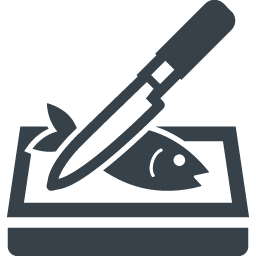 包丁を使った魚の調理の無料アイコン素材 商用可の無料 フリー のアイコン素材をダウンロードできるサイト Icon Rainbow