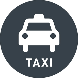 正面を向いたタクシーの無料アイコン素材 2 商用可の無料 フリー のアイコン素材をダウンロードできるサイト Icon Rainbow