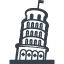ピサの斜塔の無料アイコン素材 1